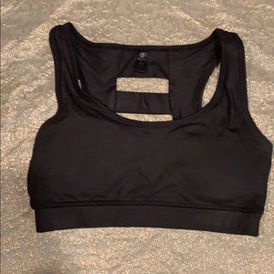 Black sports bra with cutouts